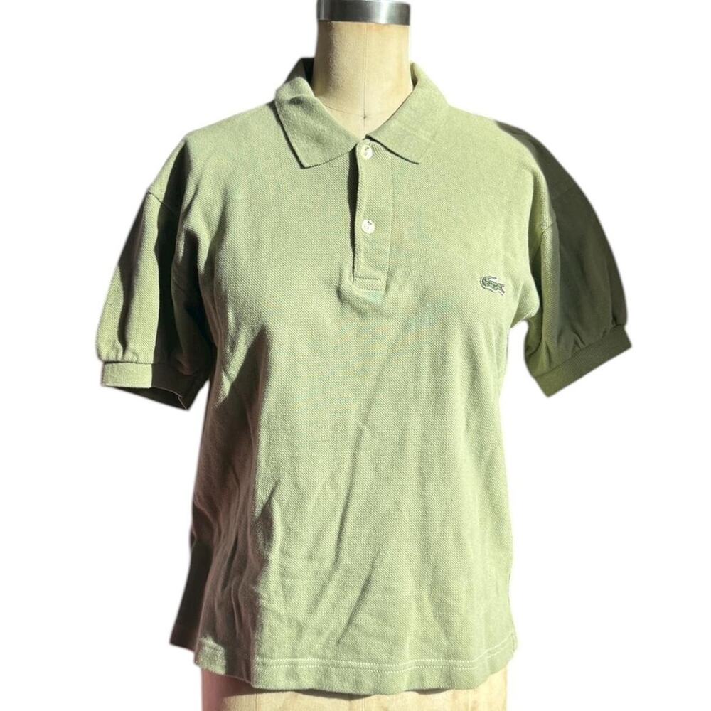 Vintage rare original Lacoste pistachio green cotton polo shirt made in France M